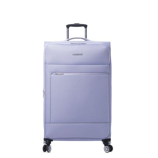 Mala de viagem roxa leve de 23 kg com rotação de 360°