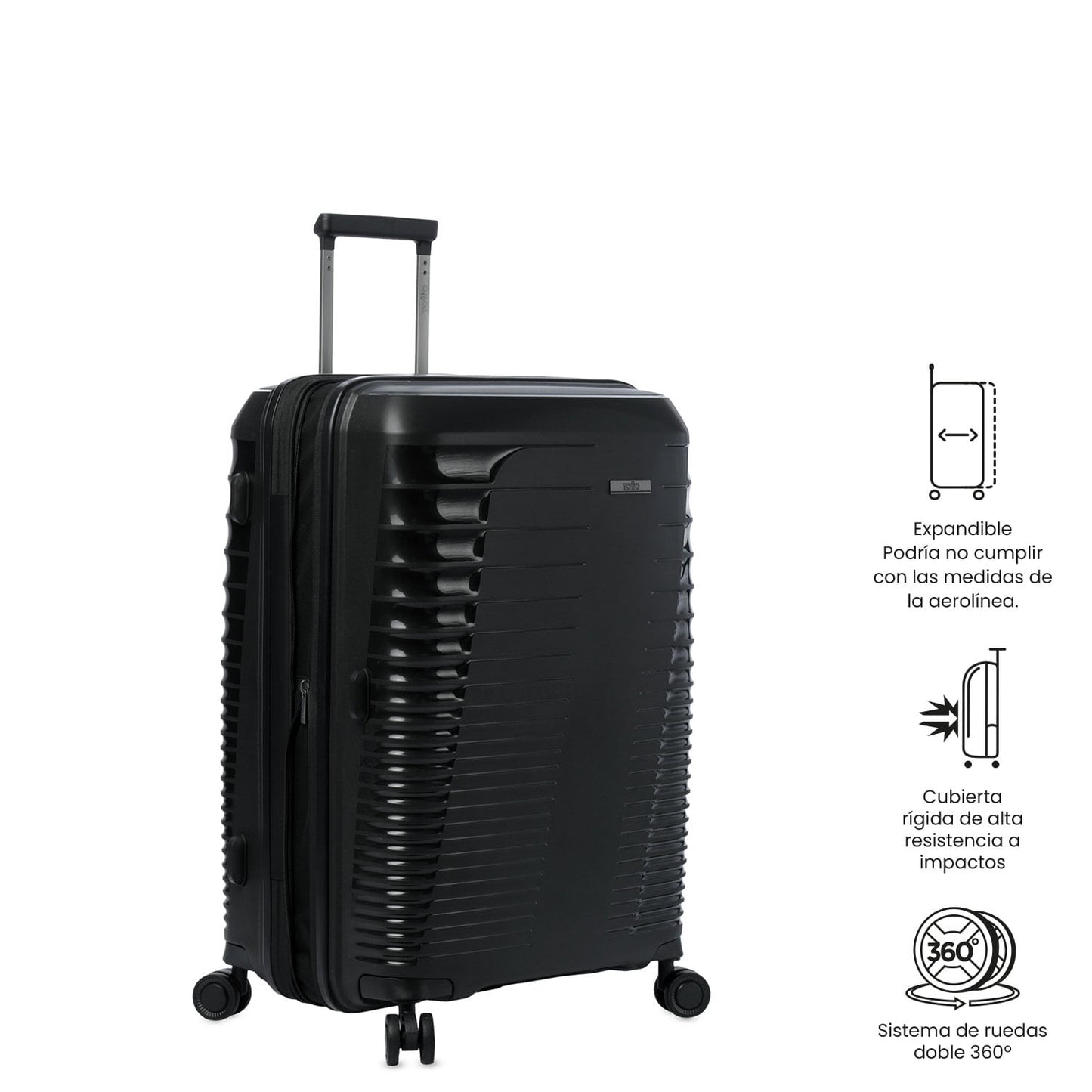 Mala de viagem média 360 Traveller preta