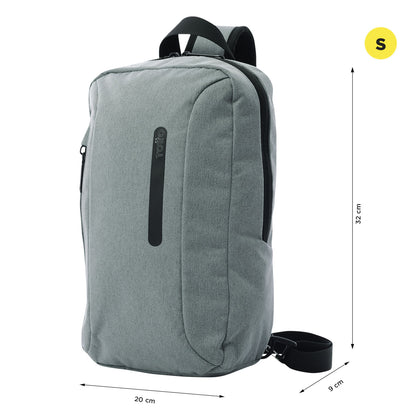 Bolsa masculina de feltro cinza para tablets de 10 polegadas.