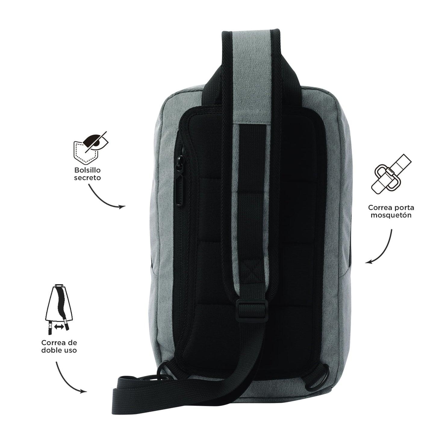 Bolsa masculina de feltro cinza para tablets de 10 polegadas.