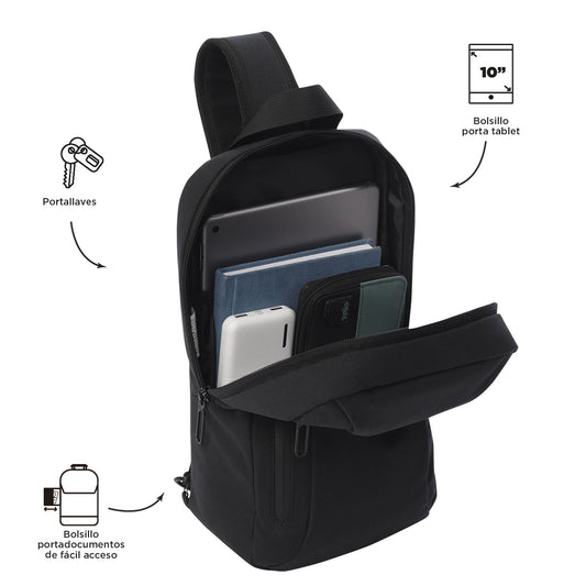 Bolso Hombre Porta Tableta 10" Felt Negro