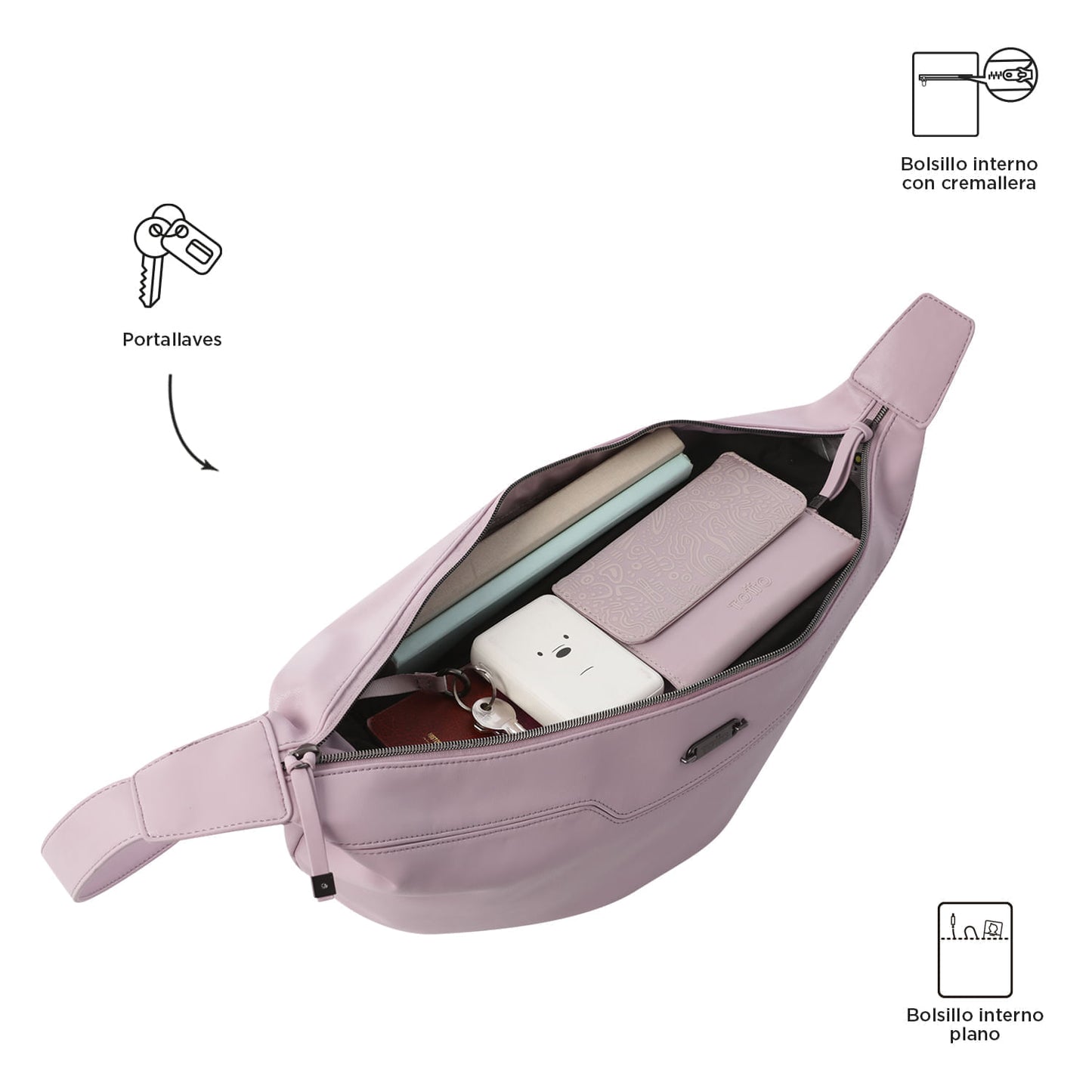 Bolso para Mujer Toscana Crossbody Mediano Rosado