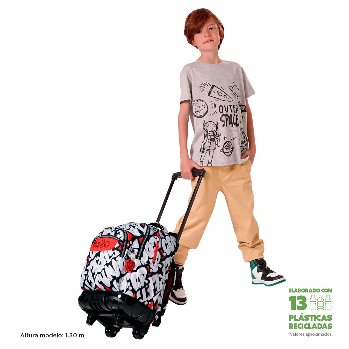 Morral Ruedas Niño Porta PC 15.4" Bomper Renglon Rojo