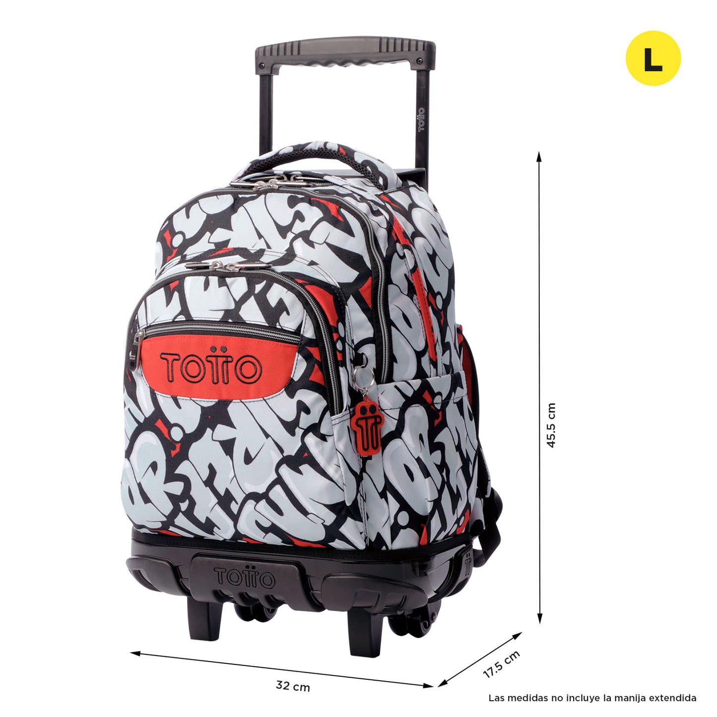 Morral Ruedas Niño Porta PC 15.4" Bomper Renglon Rojo