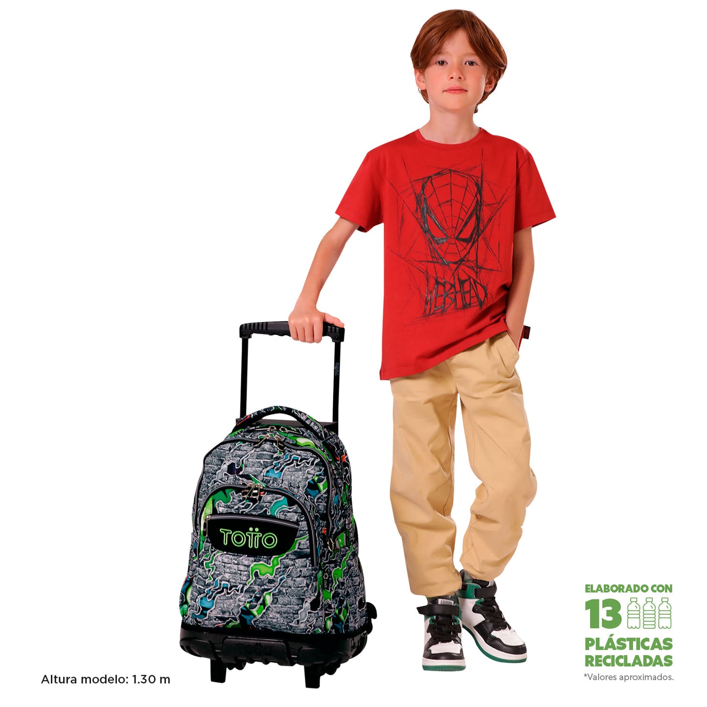 Morral Ruedas Niño Porta PC 15.4" Bomper Renglon Gris