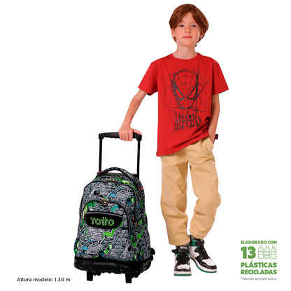 Morral Ruedas Niño Porta PC 15.4" Bomper Renglon Gris