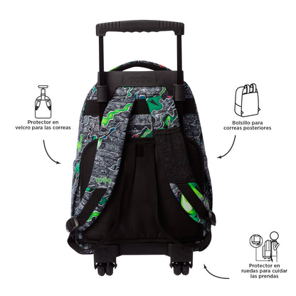 Morral Ruedas Niño Porta PC 15.4" Bomper Renglon Gris