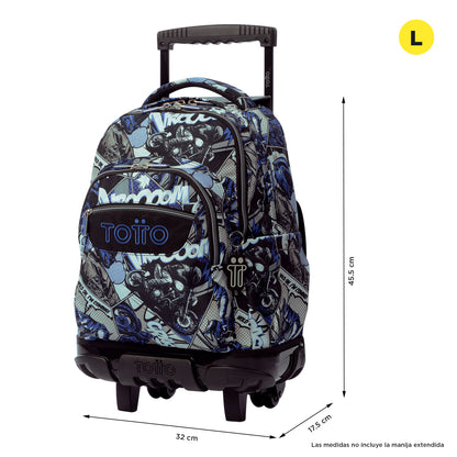 Morral Ruedas Niño Porta PC 15.4" Bomper Renglon Gris