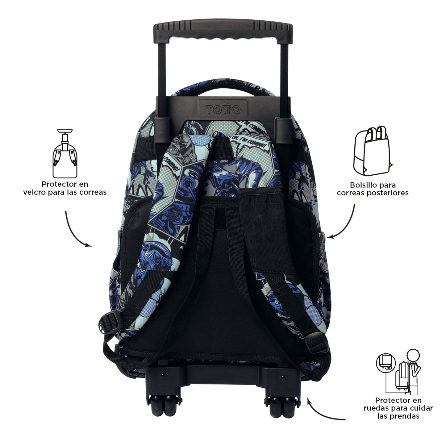 Morral Ruedas Niño Porta PC 15.4" Bomper Renglon Gris