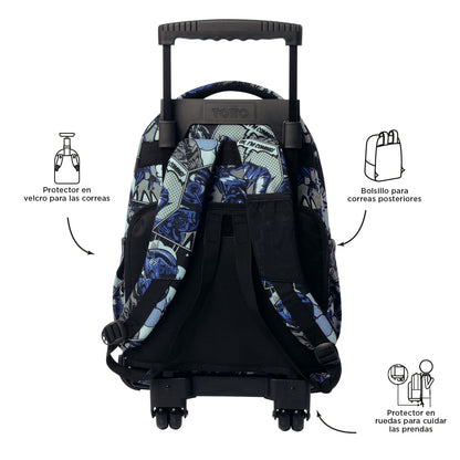 Morral Ruedas Niño Porta PC 15.4" Bomper Renglon Gris