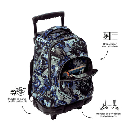 Morral Ruedas Niño Porta PC 15.4" Bomper Renglon Gris