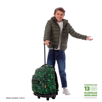 Morral con Ruedas para Niño Porta PC 15.4" Bomper Renglon Verde