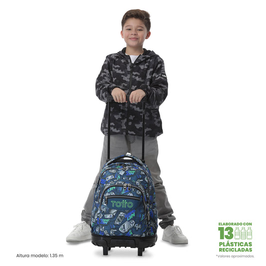 Maleta para Niño con ruedas Porta PC 15.4" Renglón Azul