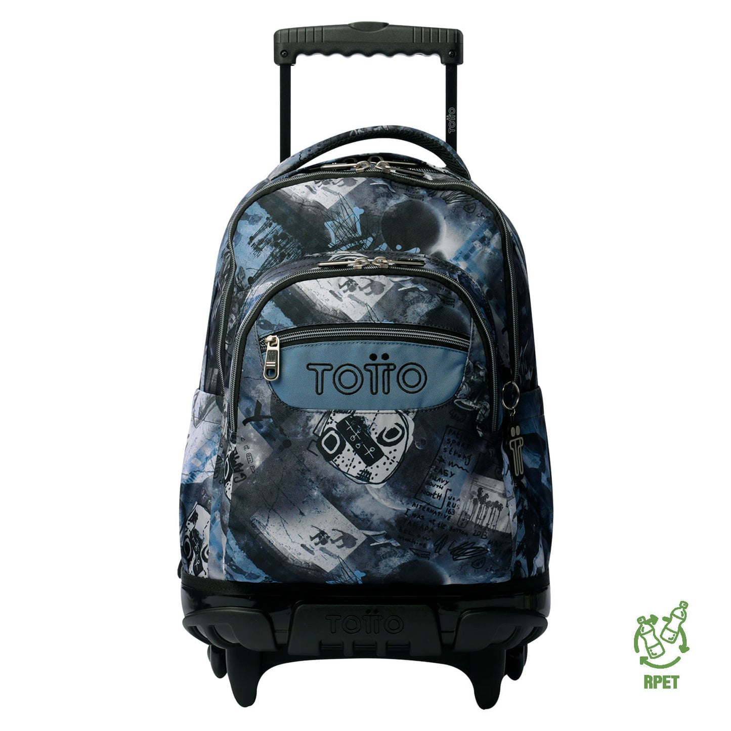 Morral con Ruedas para Niño Porta PC 15.4" Renglones Gris