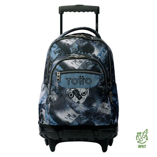 Morral con Ruedas para Niño Porta PC 15.4" Renglones Gris