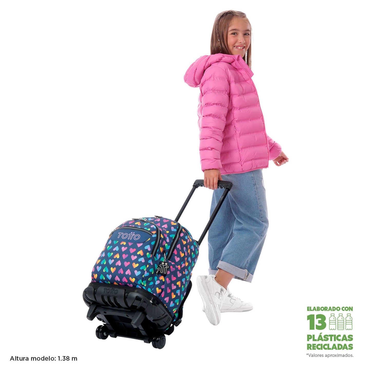 Morral con Ruedas para Niña Porta PC 15.4" Renglones Gris