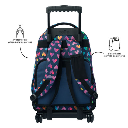 Morral con Ruedas para Niña Porta PC 15.4" Renglones Gris