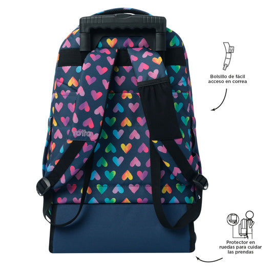 Morral con Ruedas para Niña Porta PC 15.4" Renglones Gris