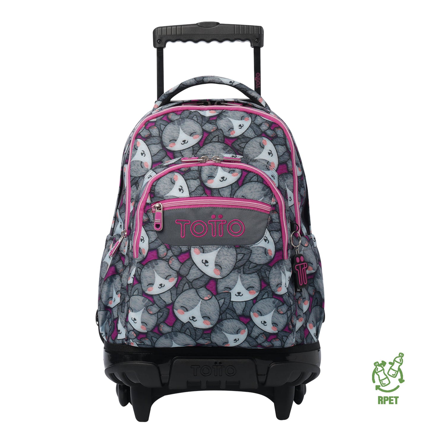 Morral con Ruedas Niña Porta PC 15.4" Renglones Gris