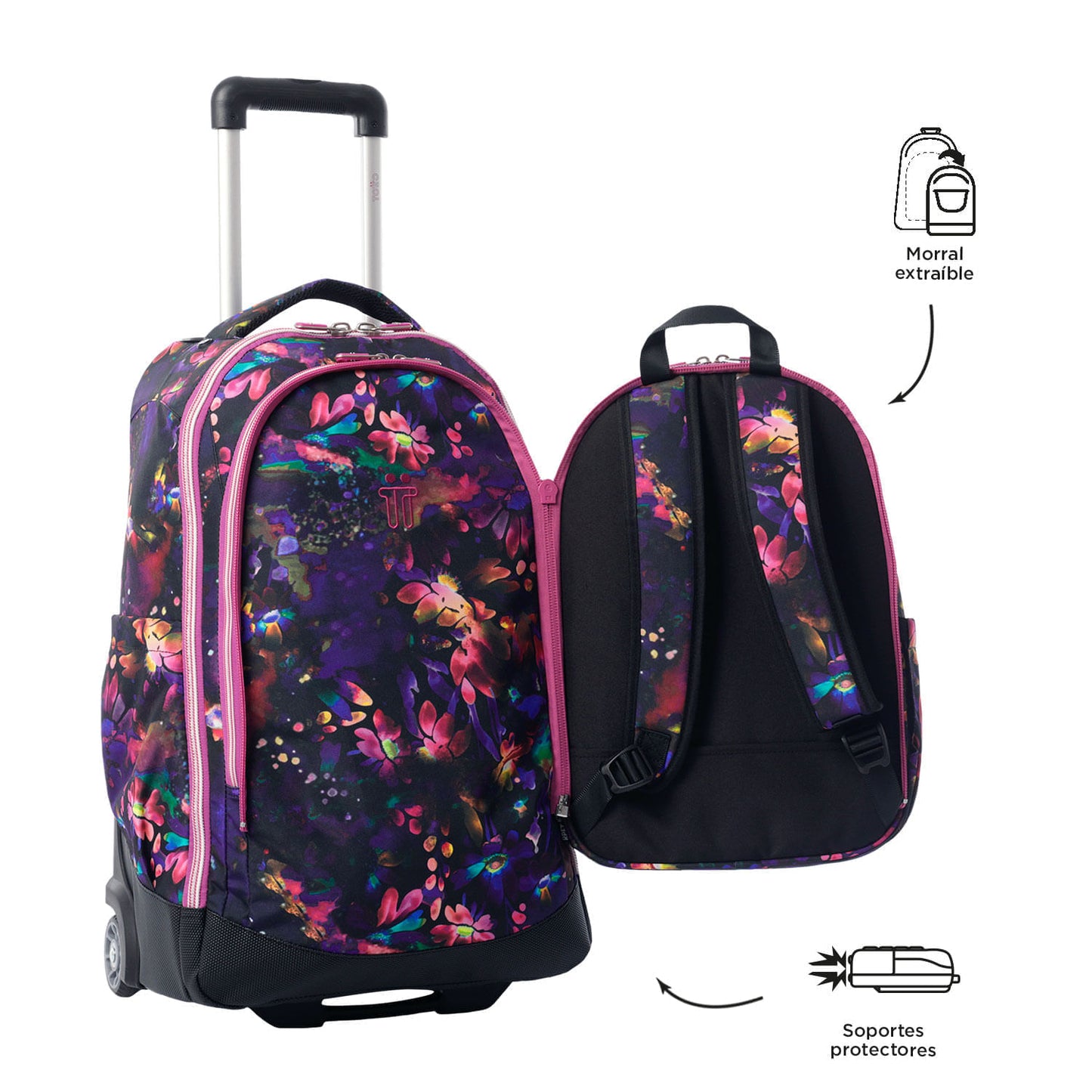 Morral con Ruedas para Niña Porta PC 13" Bocin Morado