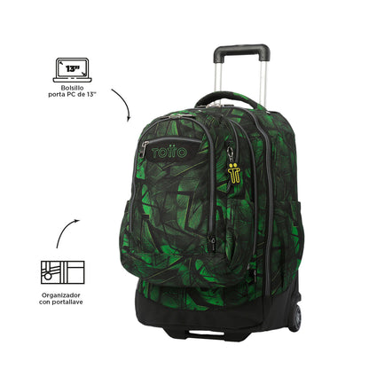 Morral con Ruedas para Niño Porta PC 13" Bocin Verde