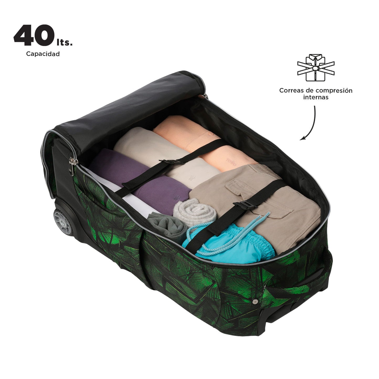 Morral con Ruedas para Niño Porta PC 13" Bocin Verde