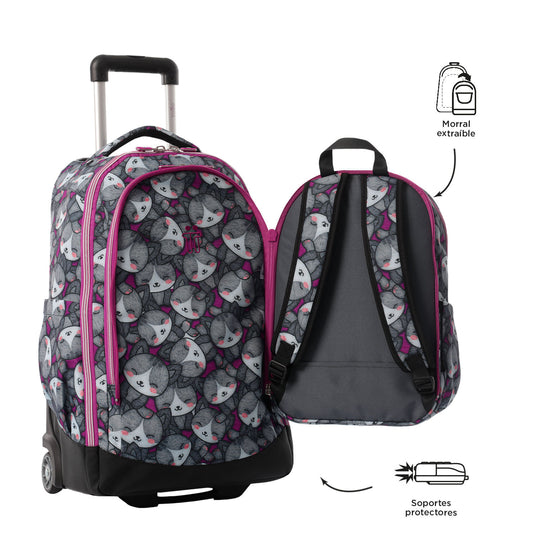 Morral con Ruedas para Niña Porta PC 13" Bocin Gris