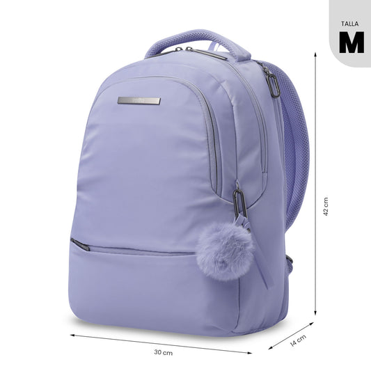 Mochila executiva feminina Adelaide 2 2.0 com compartimento para laptop de 14" - Roxa