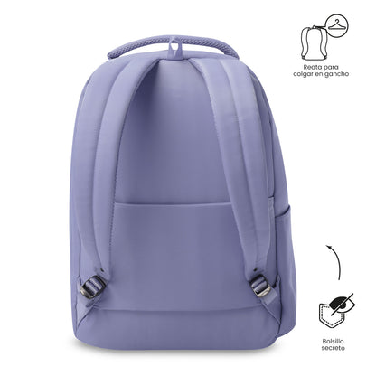 Mochila executiva feminina Adelaide 2 2.0 com compartimento para laptop de 14" - Roxa