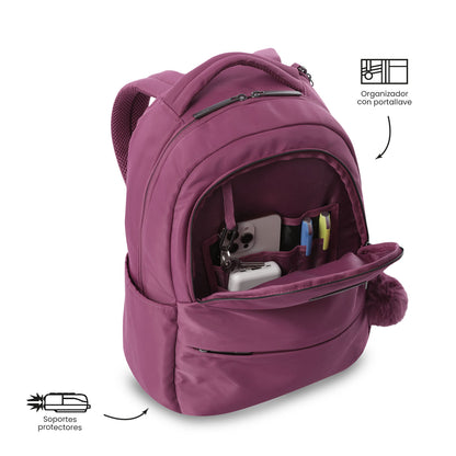 Mochila executiva feminina Adelaide 2 2.0 rosa para laptop de 14"