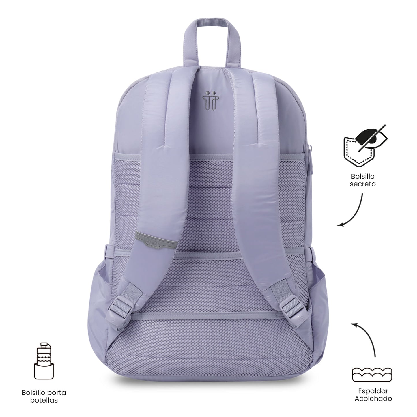 Mochila feminina roxa para laptop Campus, para PC de 16".