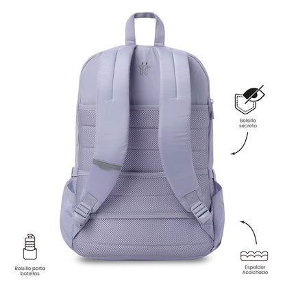 Mochila feminina roxa para laptop Campus, para PC de 16".