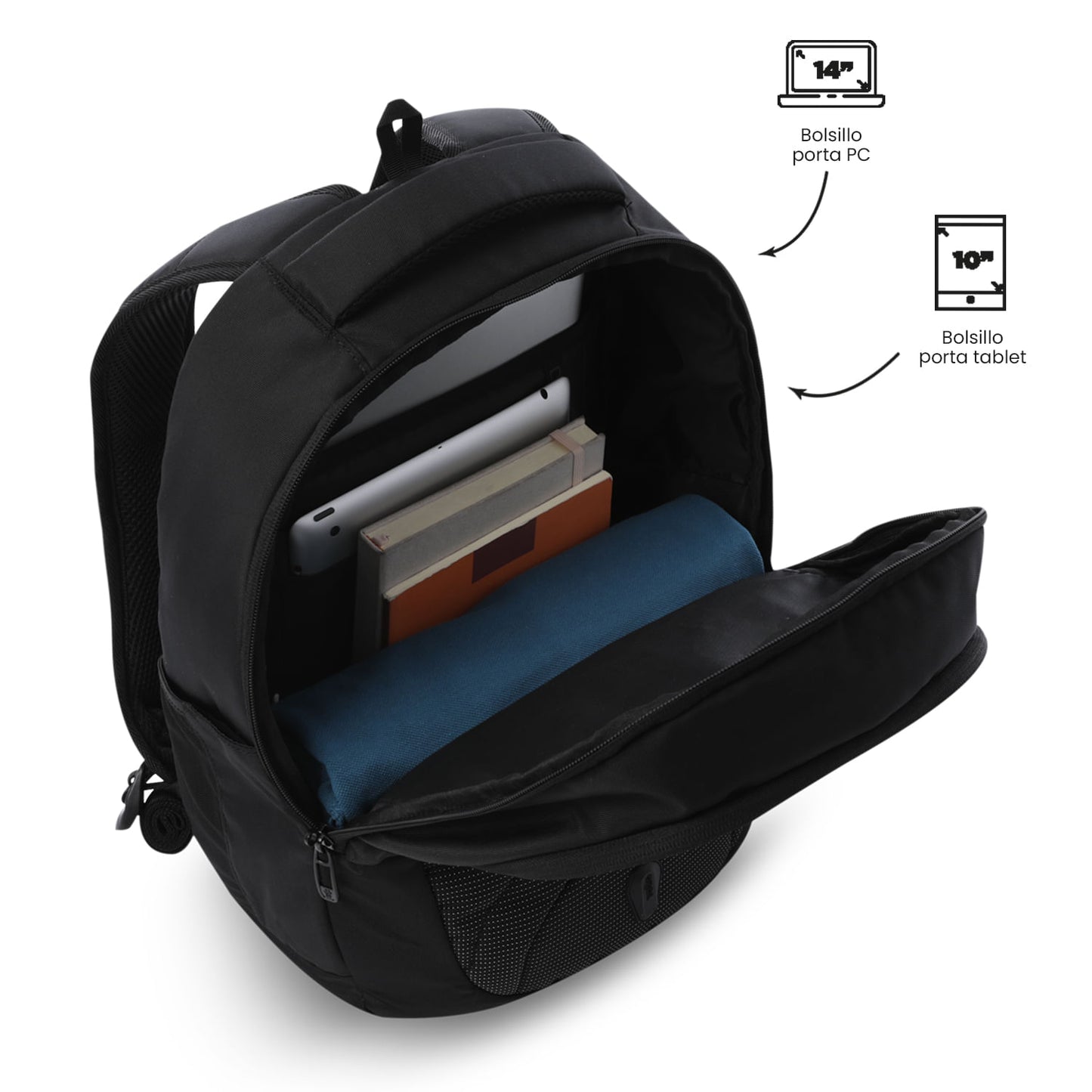 Mochila Executiva para Laptop de 14" com Codec L1 2.0, Preta, Masculina