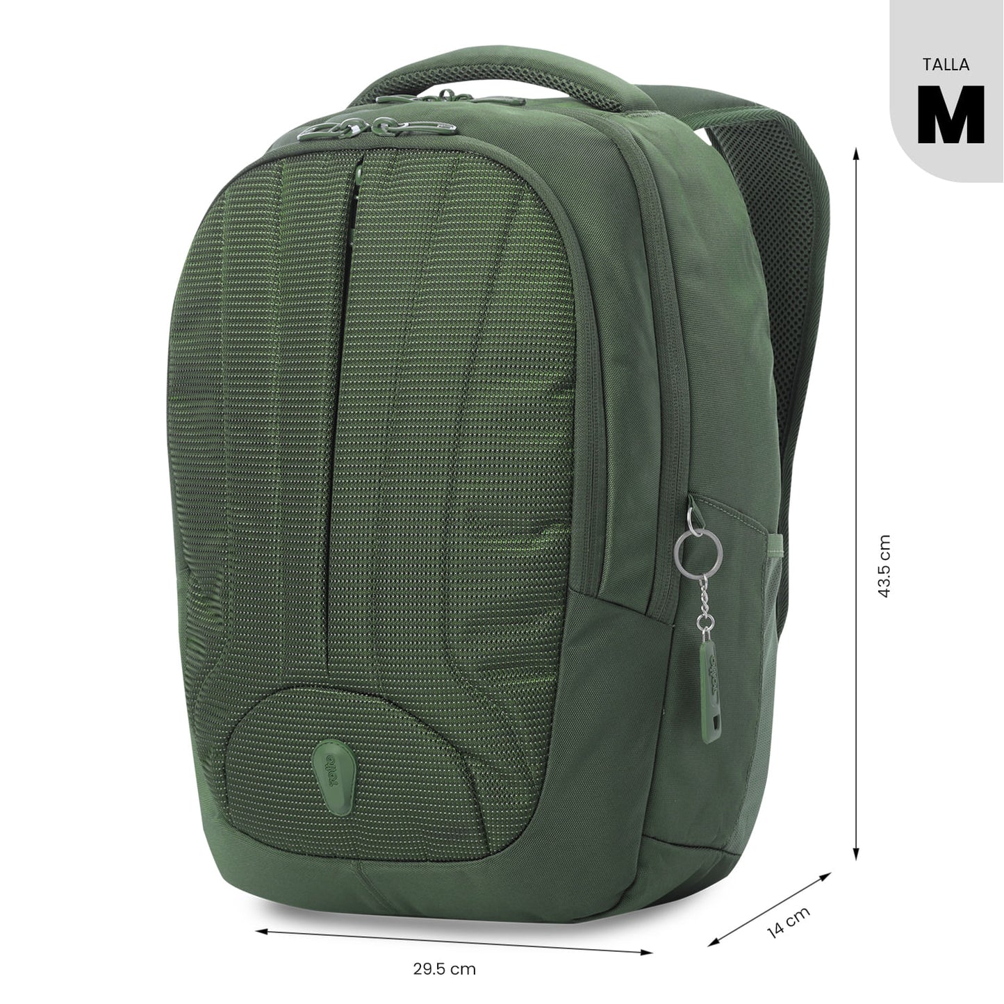 Mochila executiva para PC de 14" com codec L1 2.0, verde, masculina.