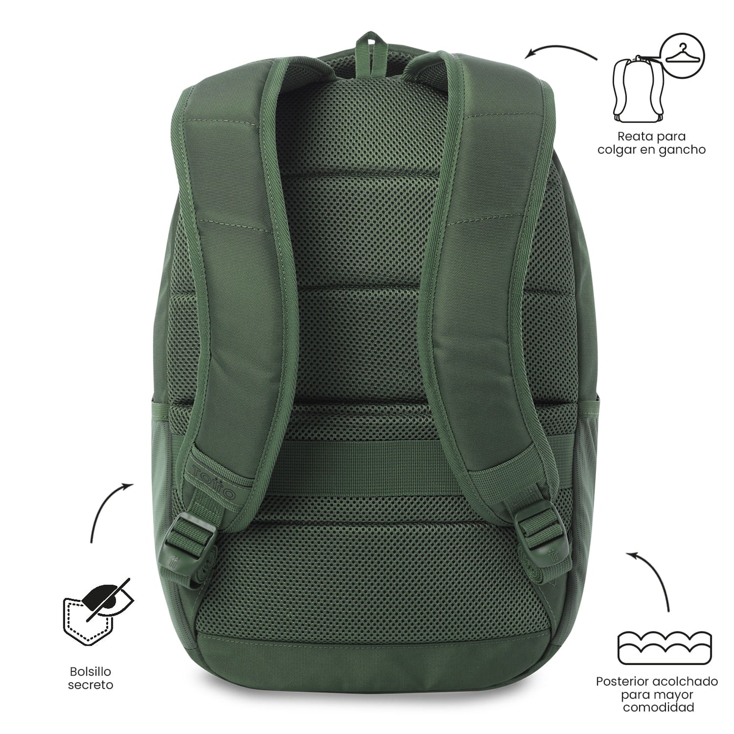 Mochila executiva para PC de 14" com codec L1 2.0, verde, masculina.