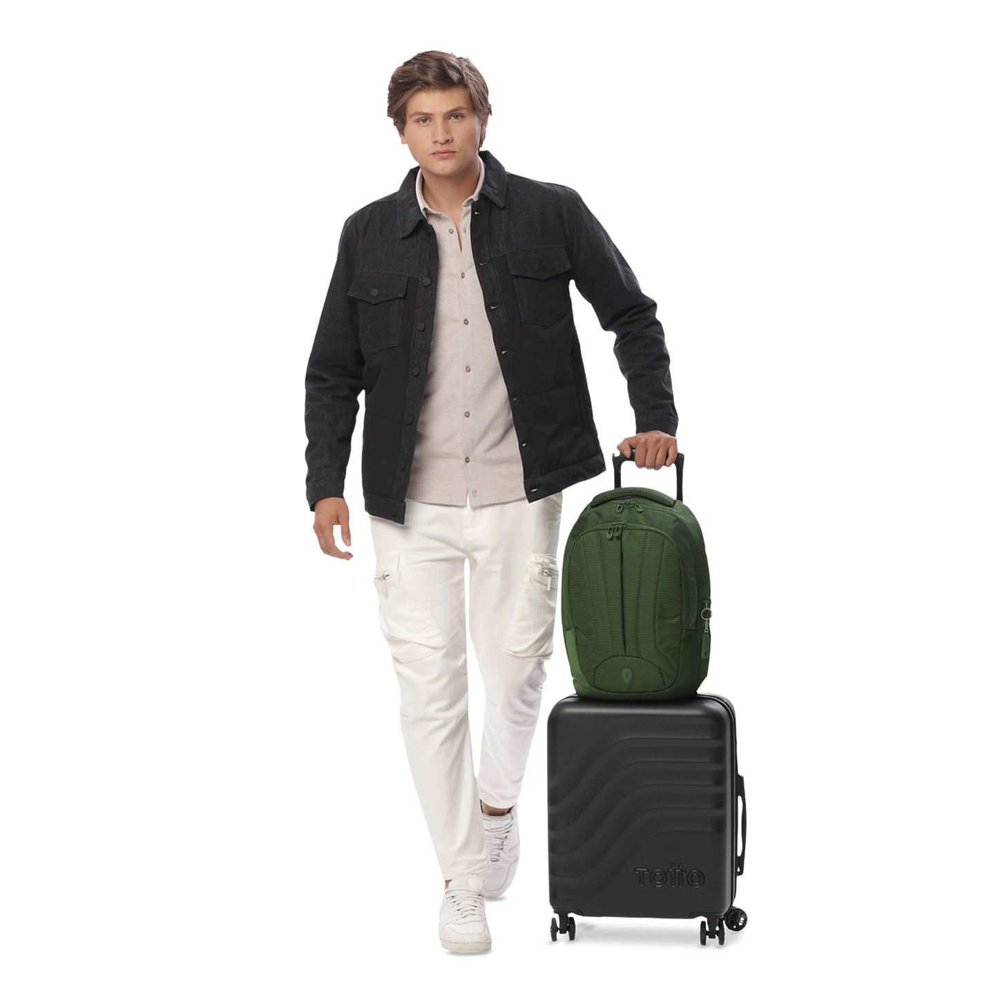 Mochila executiva para PC de 14" com codec L1 2.0, verde, masculina.