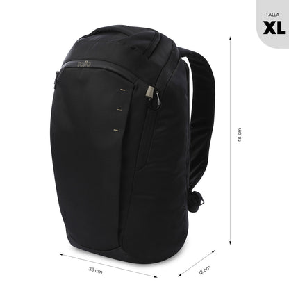 Mochila executiva masculina Daytona para laptop de 16", preta.