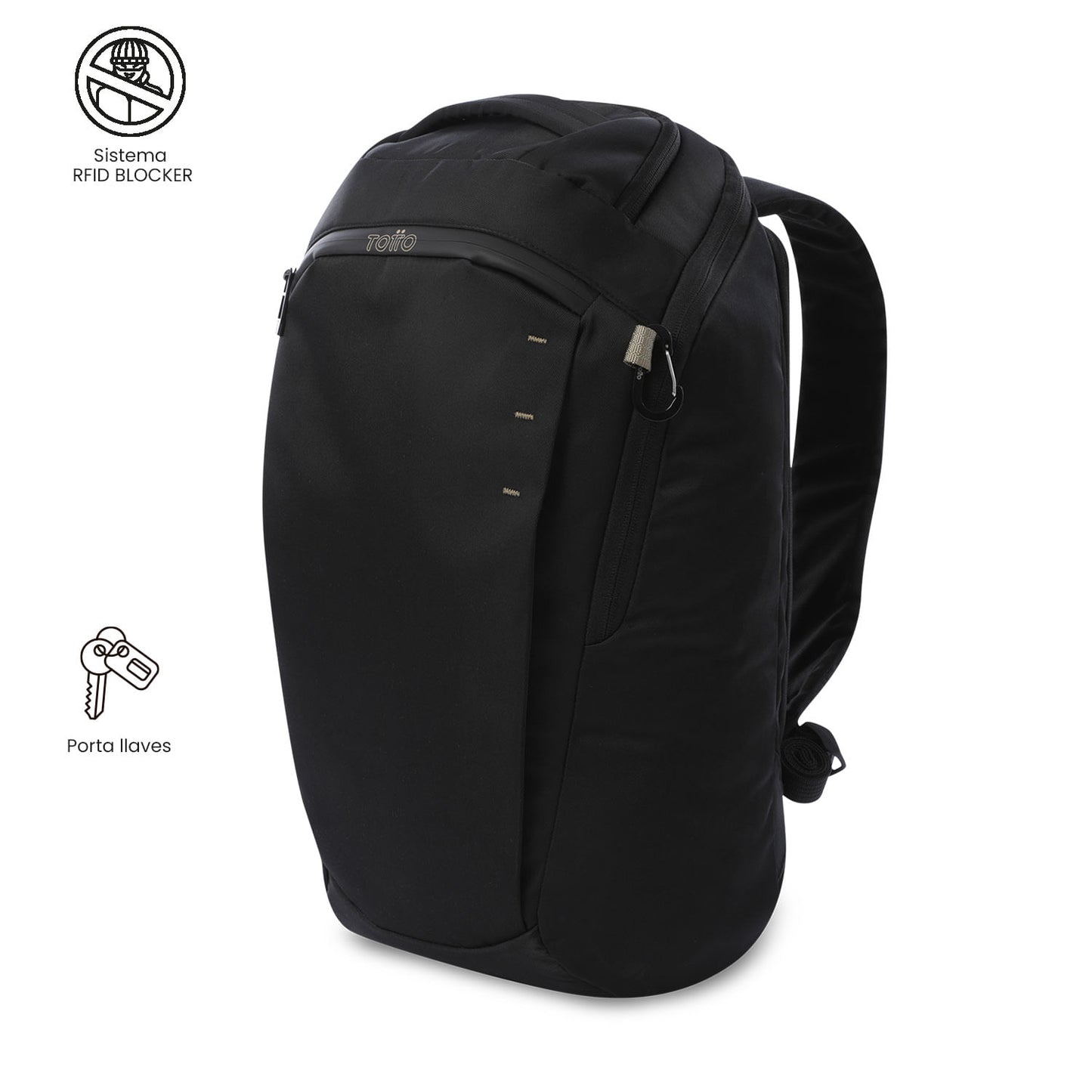 Mochila executiva masculina Daytona para laptop de 16", preta.
