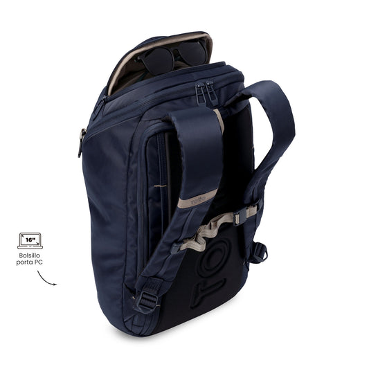 Mochila executiva masculina azul Daytona para laptop de 16".