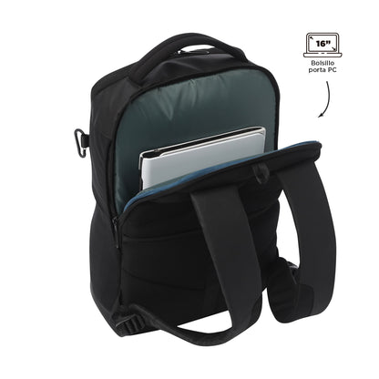 Morral Ejecutivo Porta PC16" Deploy Negro Hombre