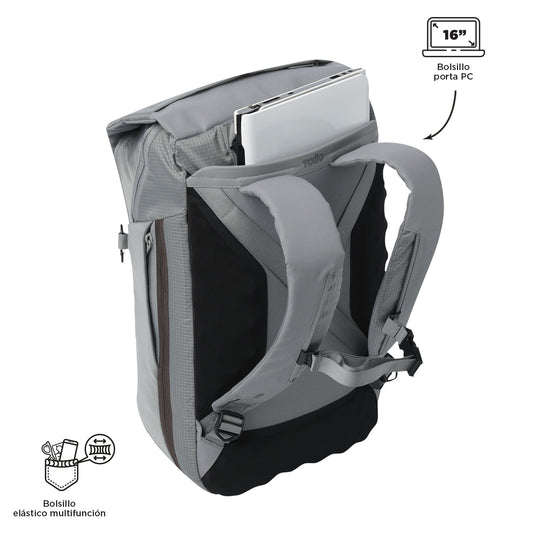 Morral Multifuncional Expandible Dual Gris Porta PC 16”