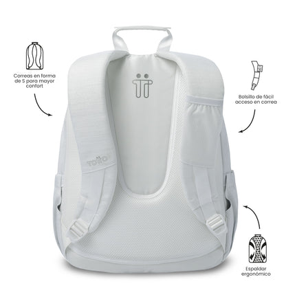 Morral Juvenil Porta PC 14" Acuarela Neo Blanco