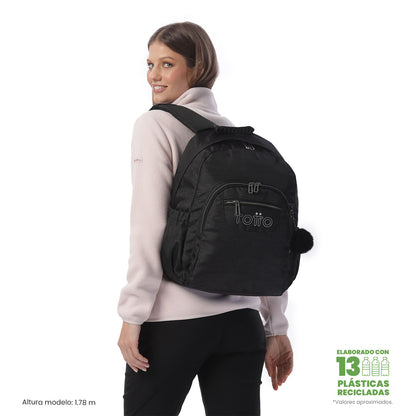 Morral Juvenil Porta PC 14" Acuarela Neo Negro
