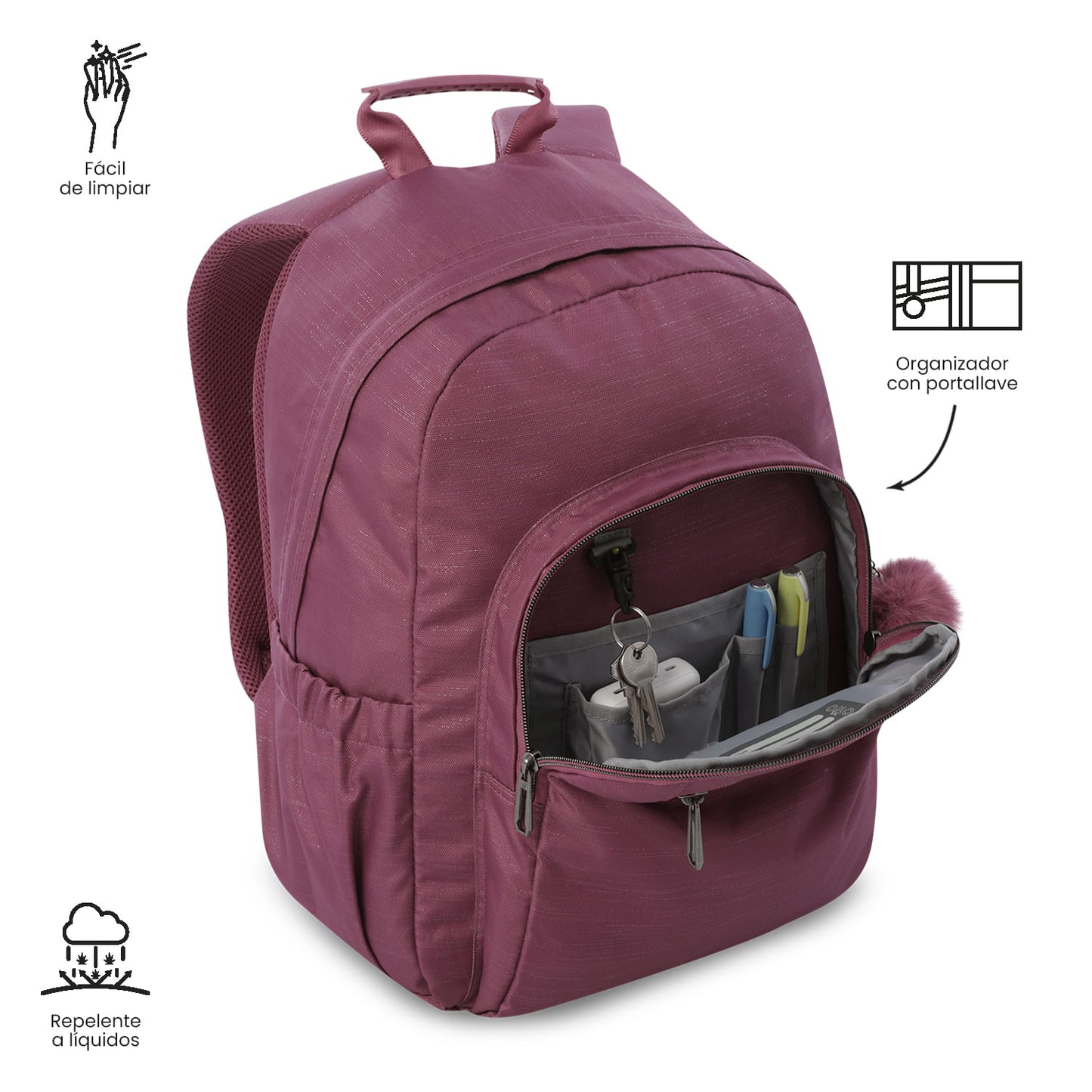 Morral Juvenil Porta PC 14" Acuarela Neo Rosado Rose