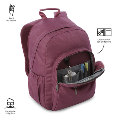 Morral Juvenil Porta PC 14" Acuarela Neo Rosado Rose