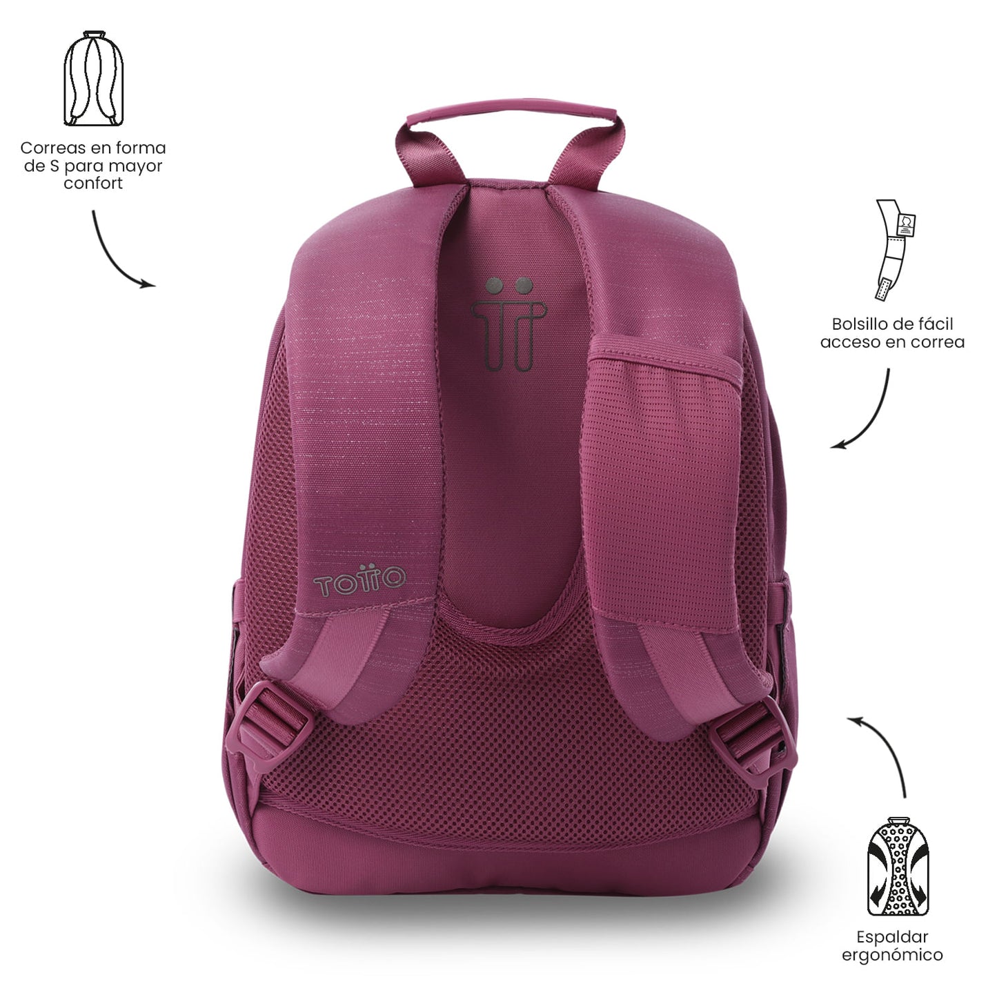 Mochila infantil pequena Tempera Neo rosa-clara