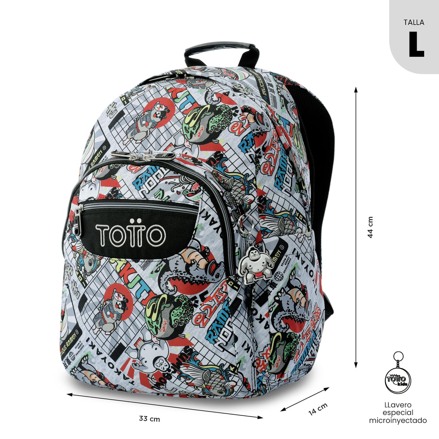 Mochila juvenil com compartimento para laptop de 14" - Cinza aquarela