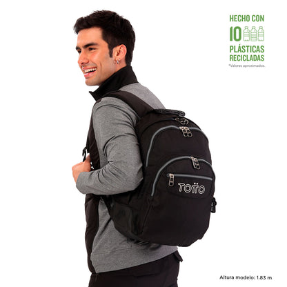 Mochila infantil para computador Rayol de 14 polegadas, preta.