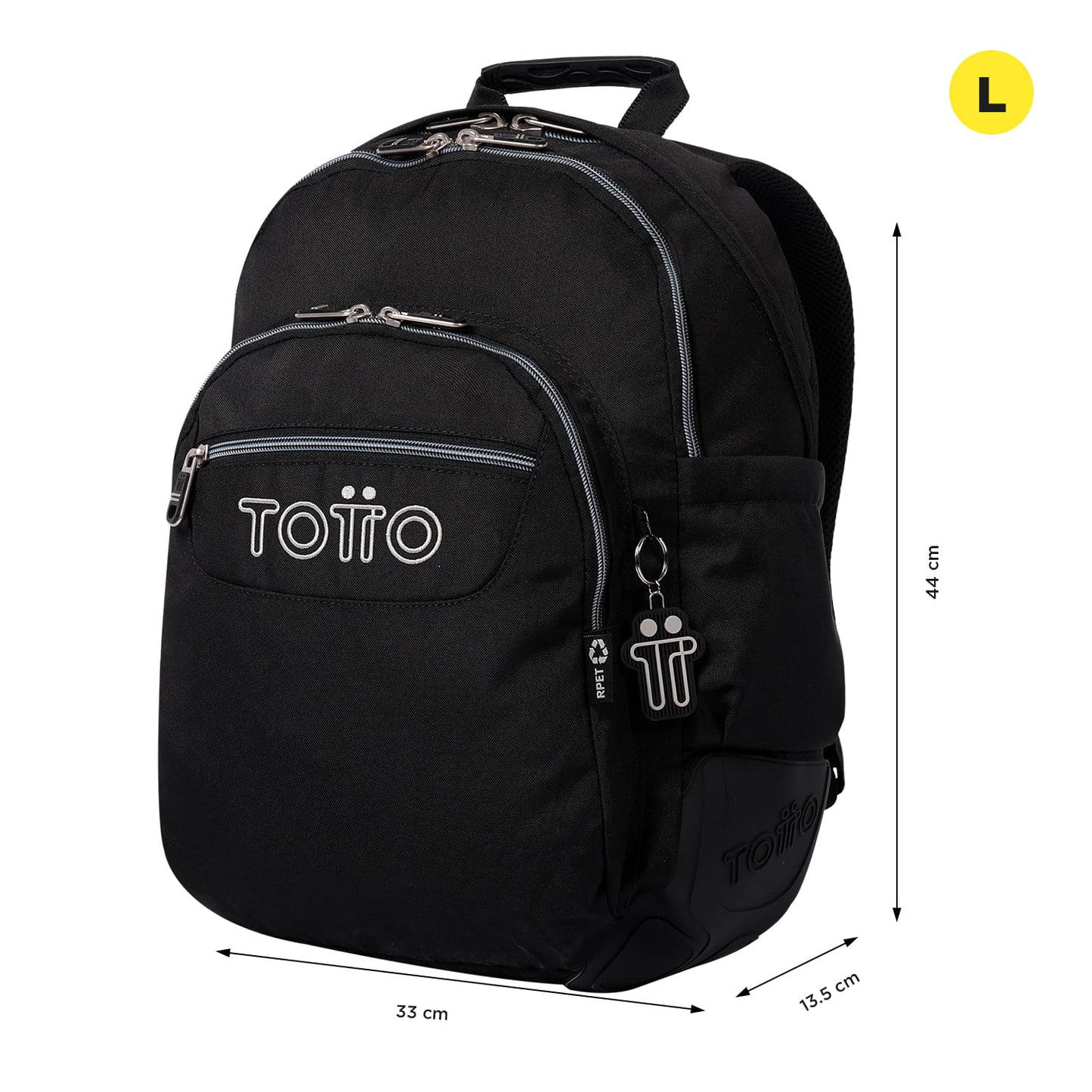 Mochila infantil para computador Rayol de 14 polegadas, preta.