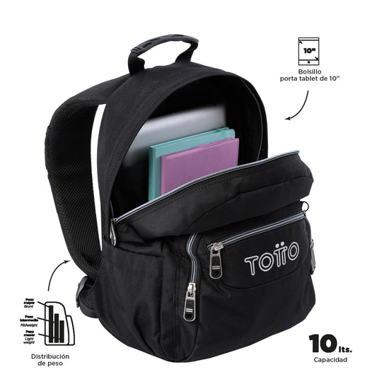 Morral Juvenil Porta PC 10" Tempera Negro